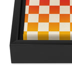 Checkerboard Checkered Checked Check Chessboard Pattern in Colorful Colors Framed Canvas Print Gallery Image 3