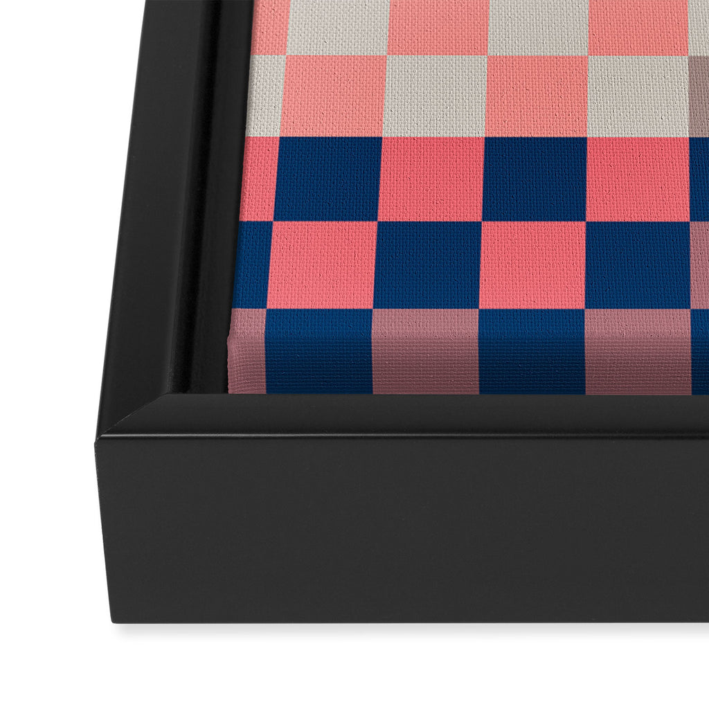 Checkerboard Checkered Checked Check Chessboard Pattern in Polychrome Multicolor Colors Framed Canvas Print Gallery Image 3