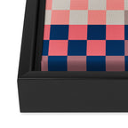 Checkerboard Checkered Checked Check Chessboard Pattern in Polychrome Multicolor Colors Framed Canvas Print Gallery Image 3