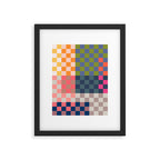 Checkerboard Checkered Checked Check Chessboard Pattern in Polychrome Multicolor Colors Framed Art Print Gallery Image 6