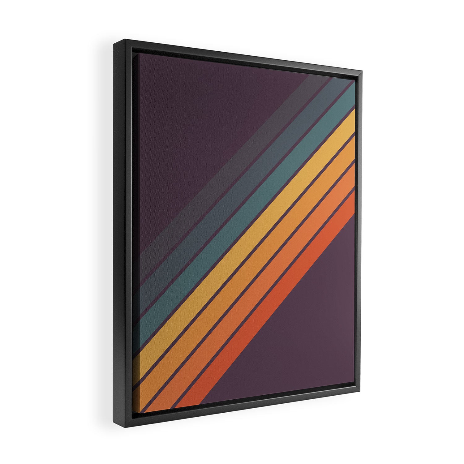 Classic 70s Style Retro Stripes - Dalana Framed Canvas Print Gallery Image 2