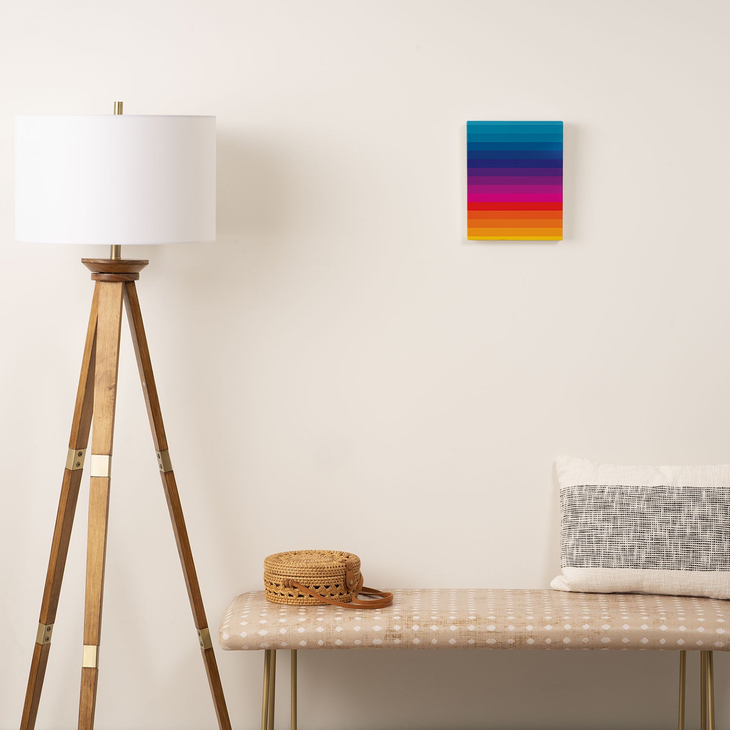  Classic 70s Vintage Style Retro Stripes - Funky Rainbow Canvas Print Gallery Image 2