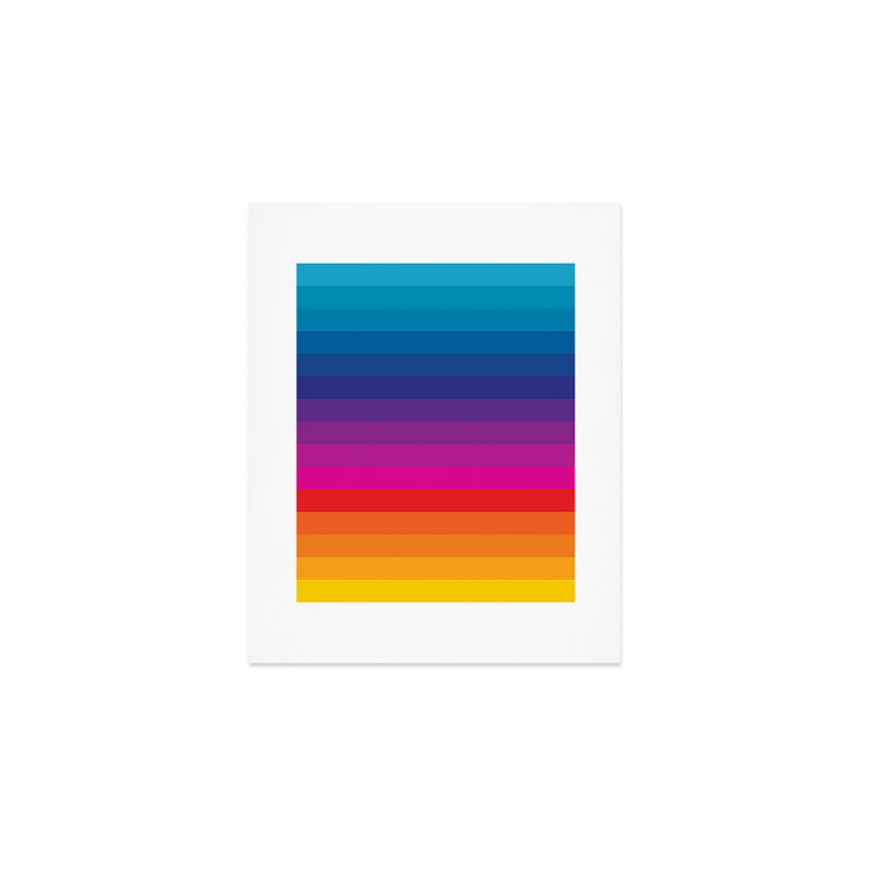  Classic 70s Vintage Style Retro Stripes - Funky Rainbow Art Print Gallery Image 1