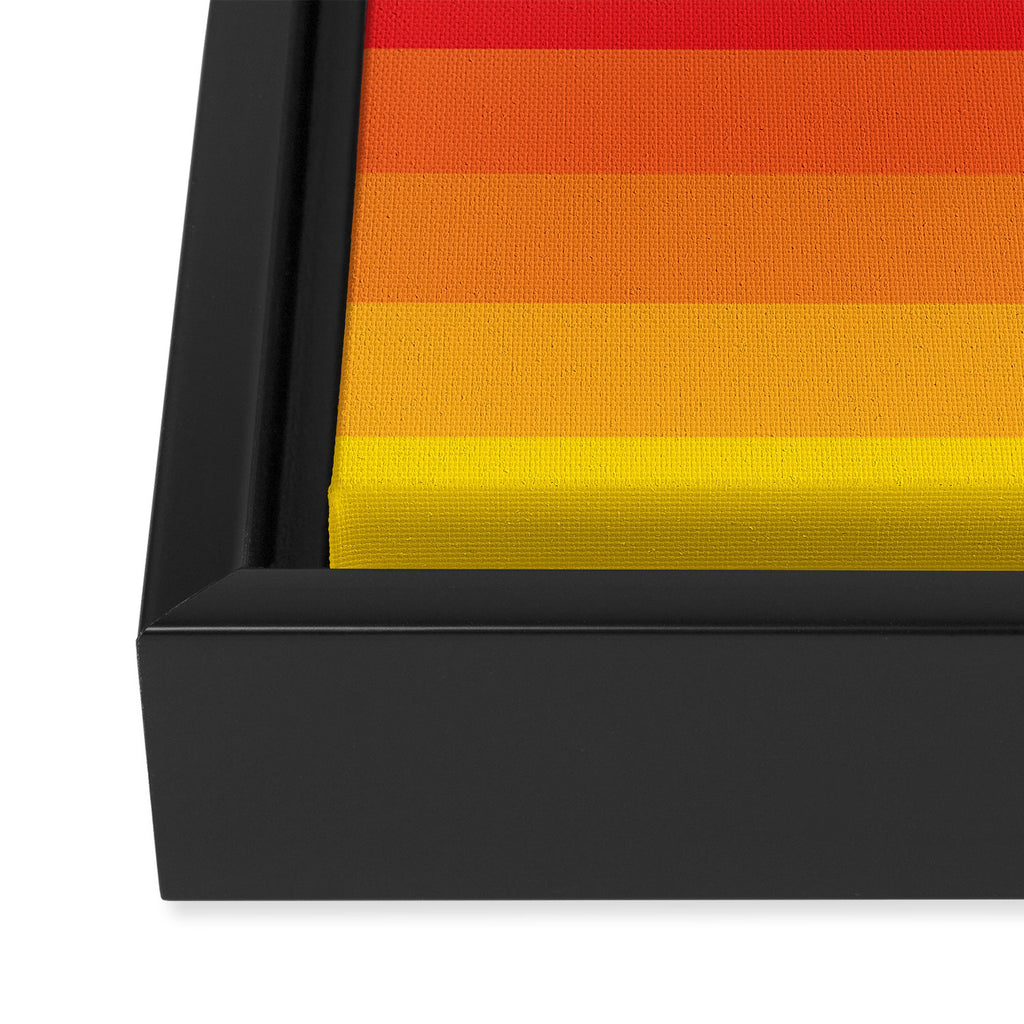  Classic 70s Vintage Style Retro Stripes - Funky Rainbow Framed Canvas Print Gallery Image 3