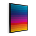  Classic 70s Vintage Style Retro Stripes - Funky Rainbow Framed Canvas Print Gallery Image 2