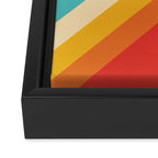 Classic 70s Vintage Style Retro Summer Vibes Stripes - Feruda Framed Canvas Print Gallery Image 3