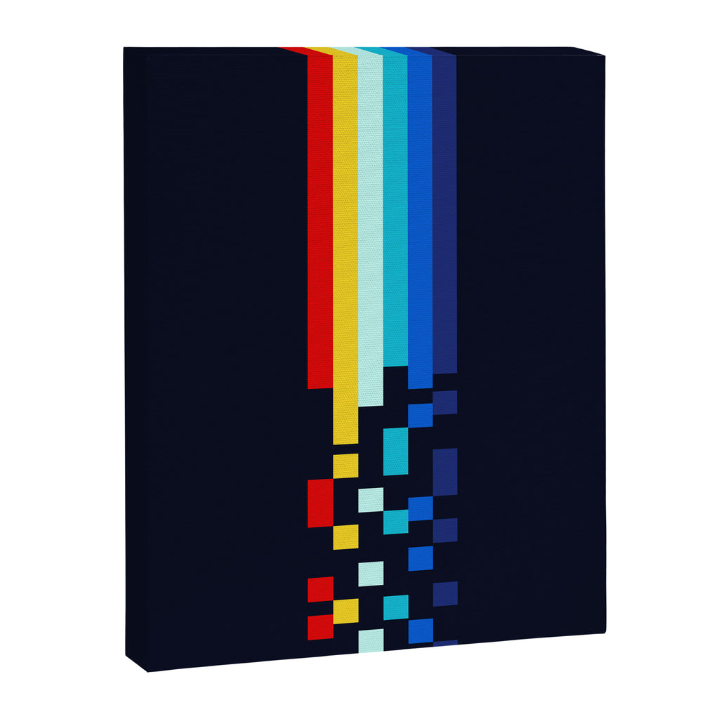 Classic 80s Video Game Retro Stripes Pixel Drops - Ayakazu Canvas Print Gallery Image 8