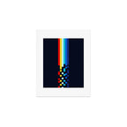 Classic 80s Video Game Retro Stripes Pixel Drops - Ayakazu Art Print Gallery Image 1