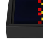 Classic 80s Video Game Retro Stripes Pixel Drops - Ayakazu Framed Canvas Print Gallery Image 3