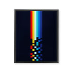 Classic 80s Video Game Retro Stripes Pixel Drops - Ayakazu Framed Canvas Print Gallery Image 8