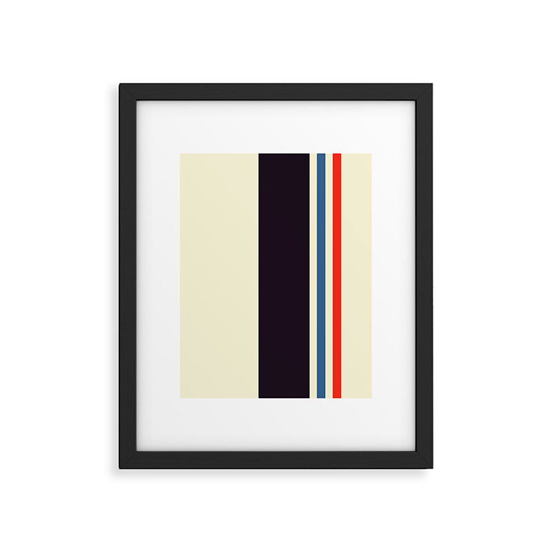 Classic Minimal Racing Car Retro Stripes - Furaribi Framed Art Print Gallery Image 4