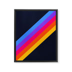Classic Vintage 80s Style Retro Stripes - Olah Framed Canvas Print Gallery Image 8