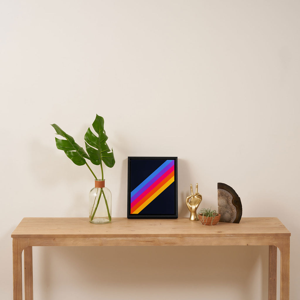 Classic Vintage 80s Style Retro Stripes - Olah Framed Canvas Print Gallery Image 4