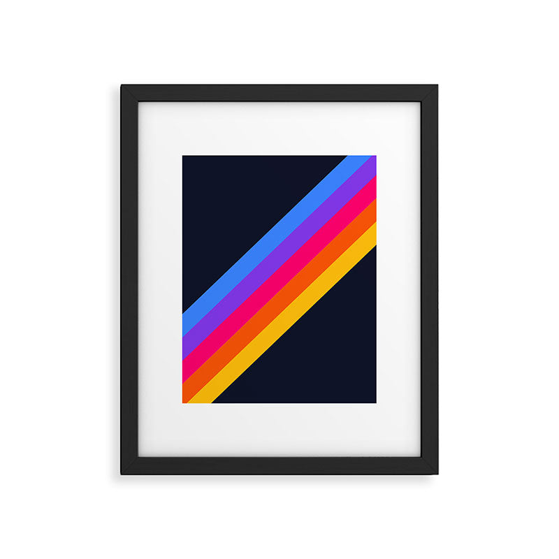 Classic Vintage 80s Style Retro Stripes - Olah Framed Art Print Gallery Image 6