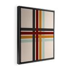 Colored Retro Cross Stripes Framed Canvas Print Gallery Image 2