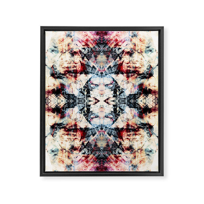 Colorful Abstract Batik Butterfly Rorschach Ink Blot Art Universe No5 Framed Canvas Print Gallery Image 8