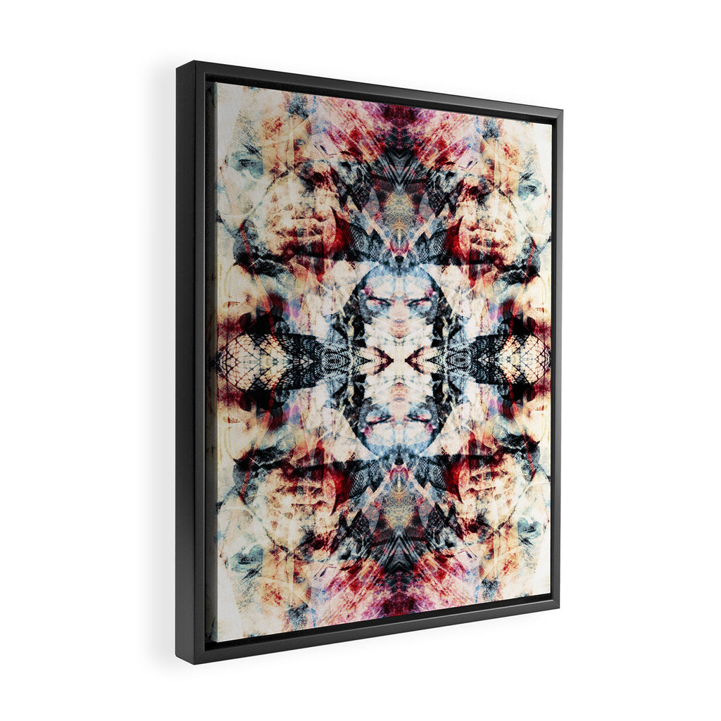 Colorful Abstract Batik Butterfly Rorschach Ink Blot Art Universe No5 Framed Canvas Print Gallery Image 2