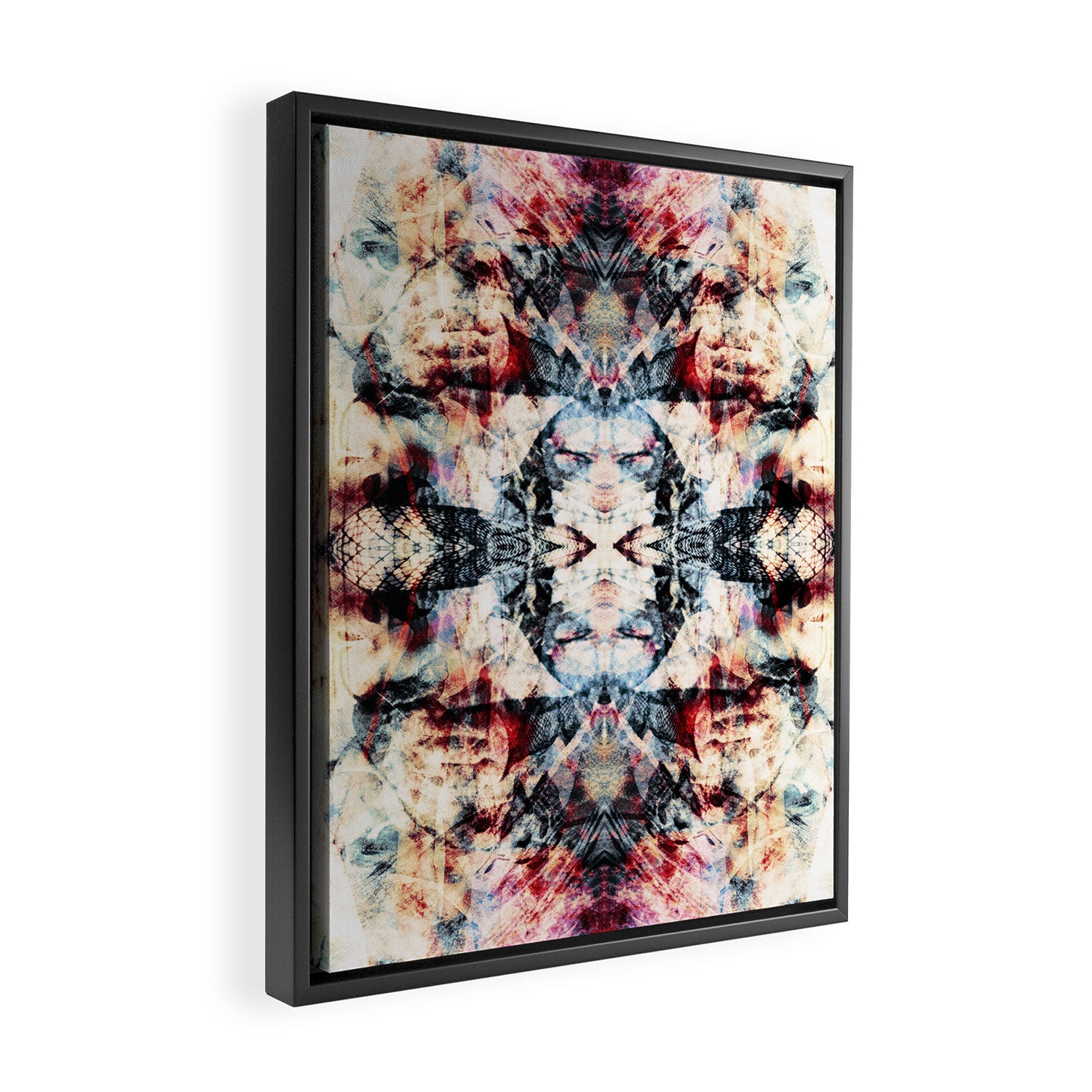 Colorful Abstract Batik Butterfly Rorschach Ink Blot Art Universe No5 Framed Canvas Print Gallery Image 2