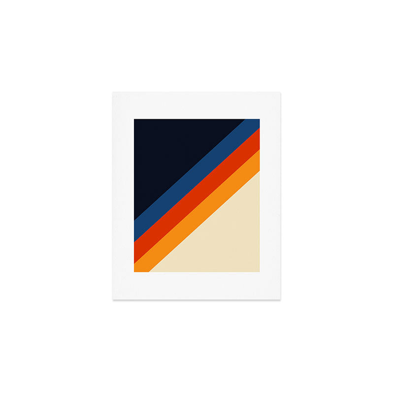Colorful Classic Retro 70s Vintage Style Stripes - Padona Art Print Gallery Image 1