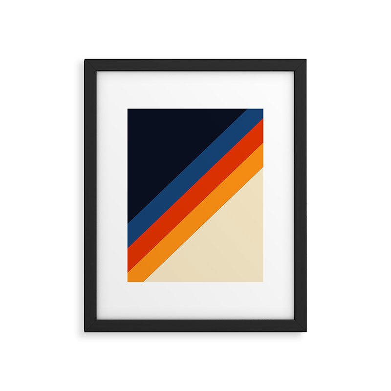 Colorful Classic Retro 70s Vintage Style Stripes - Padona Framed Art Print Gallery Image 4