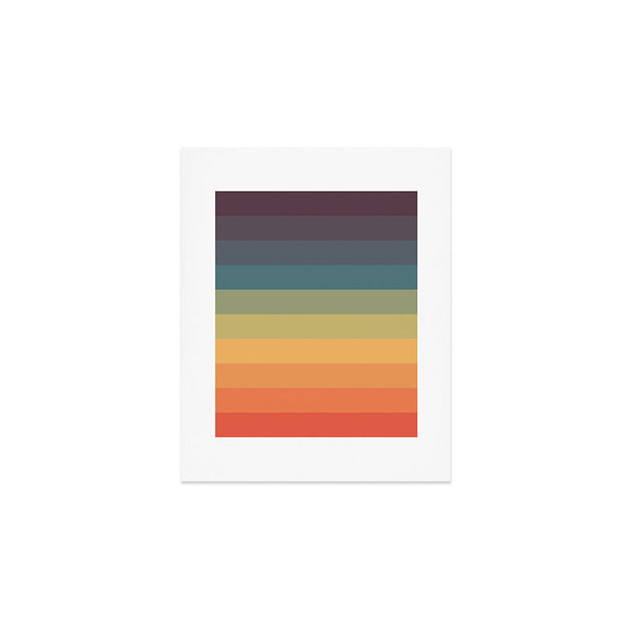 Colorful Retro Striped Rainbow Art Print Gallery Image 1