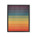 Colorful Retro Striped Rainbow Framed Canvas Print Gallery Image 8