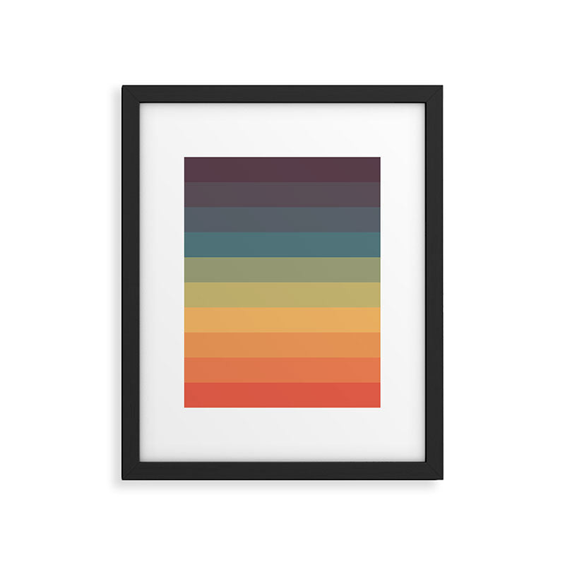 Colorful Retro Striped Rainbow Framed Art Print Gallery Image 6