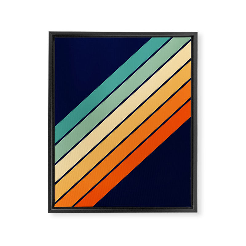 Farida - 70s Vintage Style Retro Stripes Framed Canvas Print Gallery Image 8