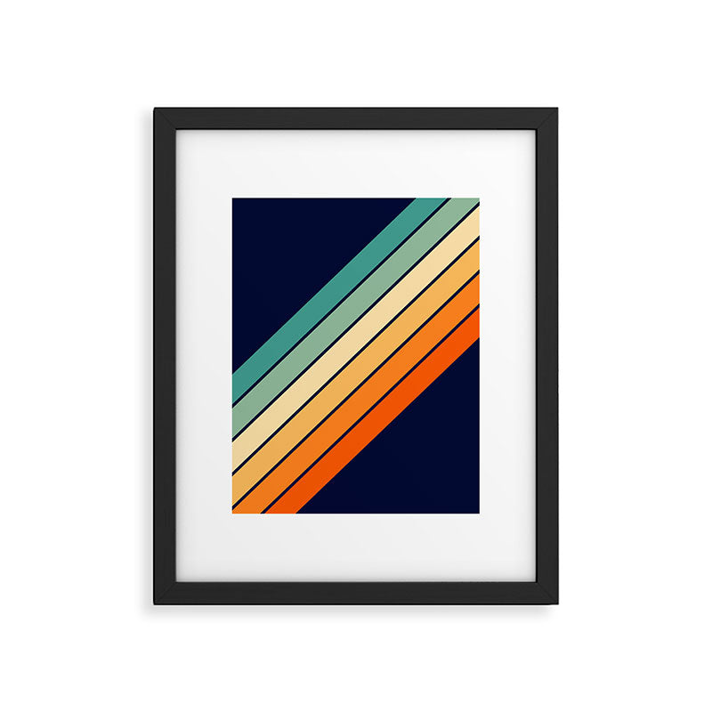 Farida - 70s Vintage Style Retro Stripes Framed Art Print Gallery Image 6
