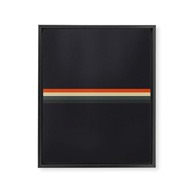 Fujitaka - Classic Dark Retro Stripes Framed Canvas Print Gallery Image 8