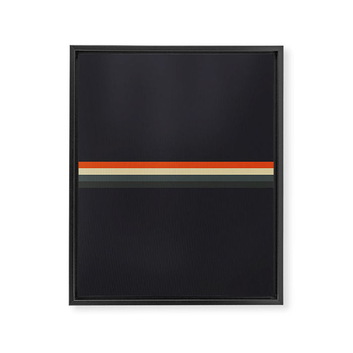 Fujitaka - Classic Dark Retro Stripes Framed Canvas Print Gallery Image 1