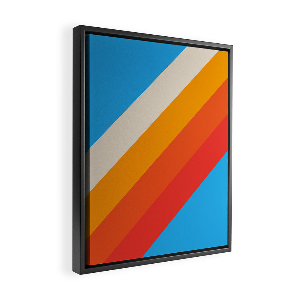 Gefjun - Classic Minimal Retro Summer Style Stripes Framed Canvas Print Gallery Image 2