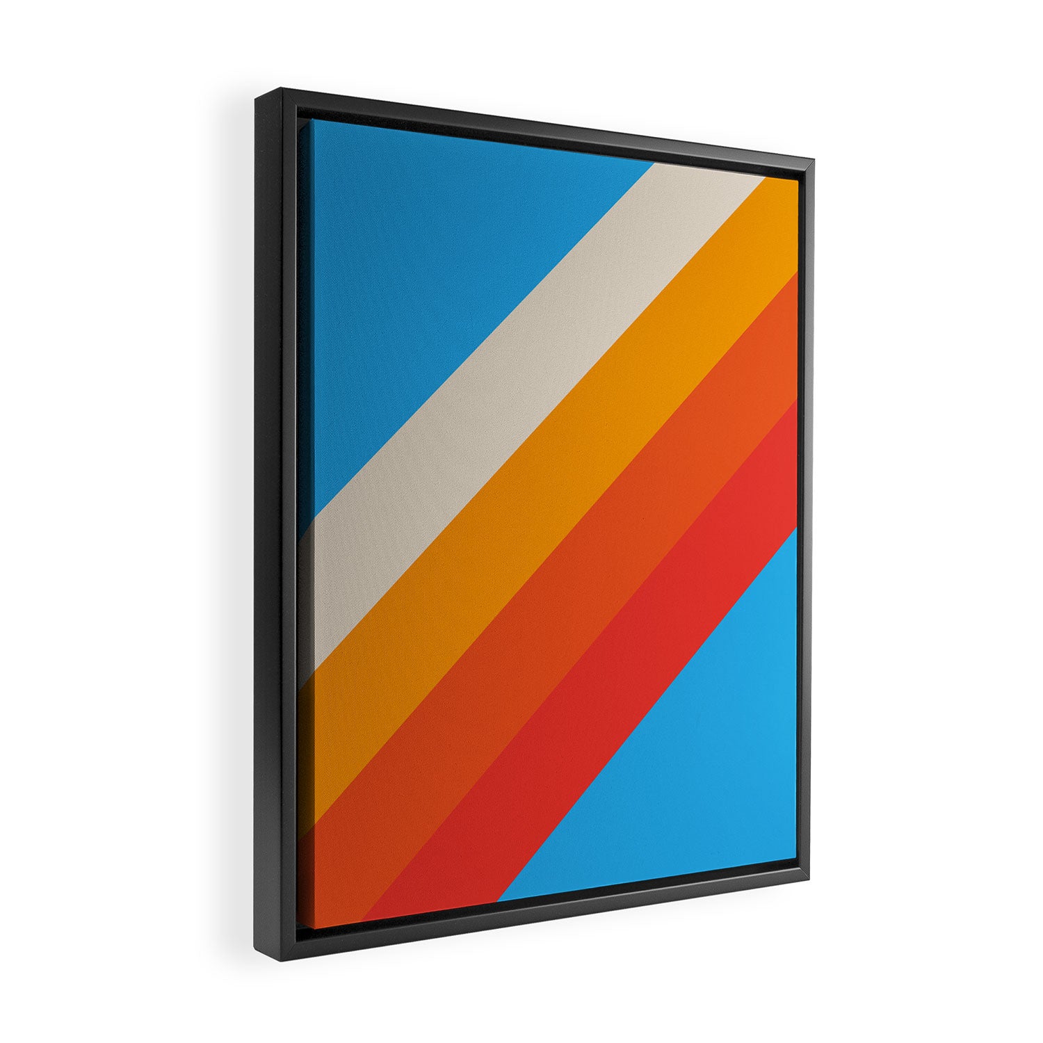 Gefjun - Classic Minimal Retro Summer Style Stripes Framed Canvas Print Gallery Image 2
