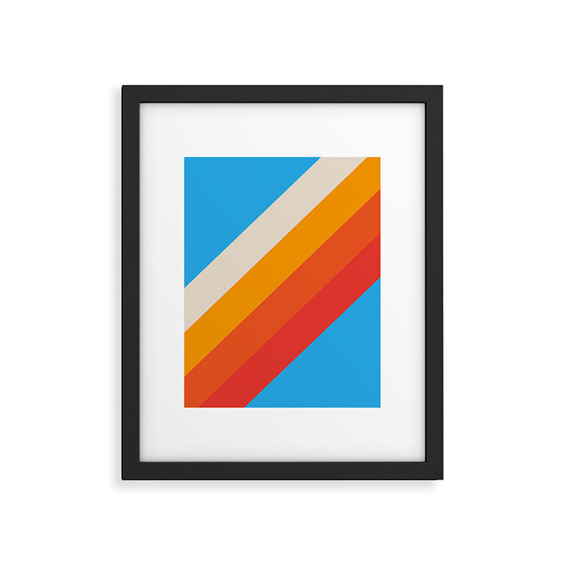 Gefjun - Classic Minimal Retro Summer Style Stripes Framed Art Print Gallery Image 6