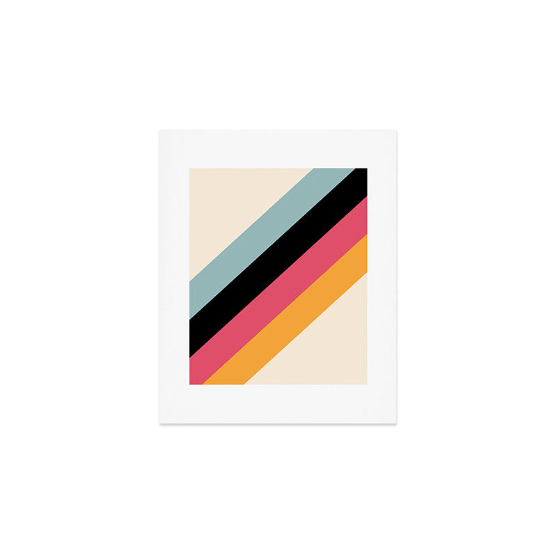 Hariasa - Classic Colorful Abstract Minimal Retro 70s Style Stripes Design Art Print Gallery Image 1