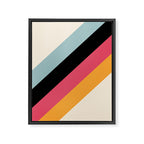 Hariasa - Classic Colorful Abstract Minimal Retro 70s Style Stripes Design Framed Canvas Print Gallery Image 8