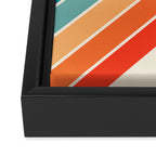 Karanda - 70s Style Classic Retro Stripes Framed Canvas Print Gallery Image 3