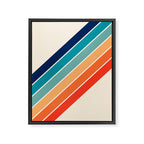 Karanda - 70s Style Classic Retro Stripes Framed Canvas Print Gallery Image 8