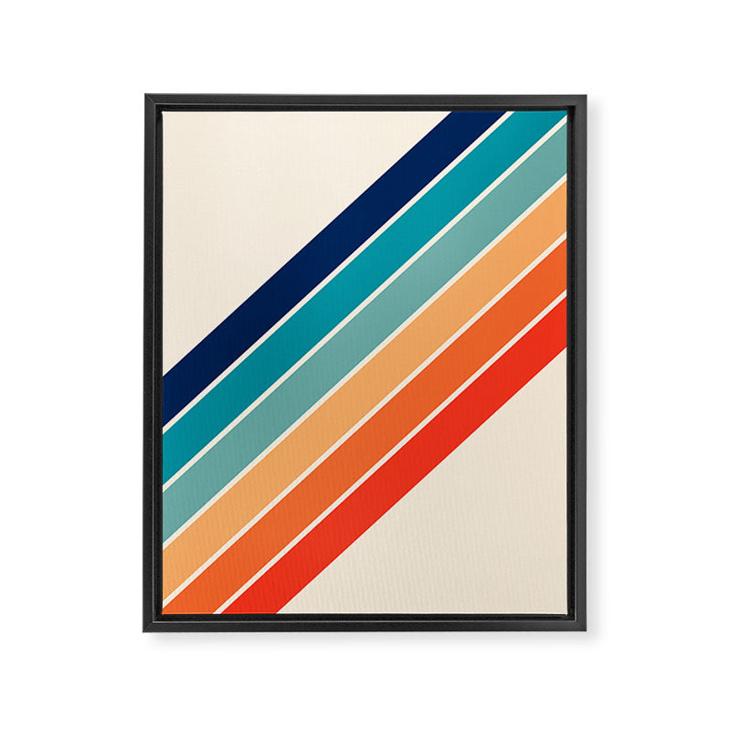 Karanda - 70s Style Classic Retro Stripes Framed Canvas Print Gallery Image 8