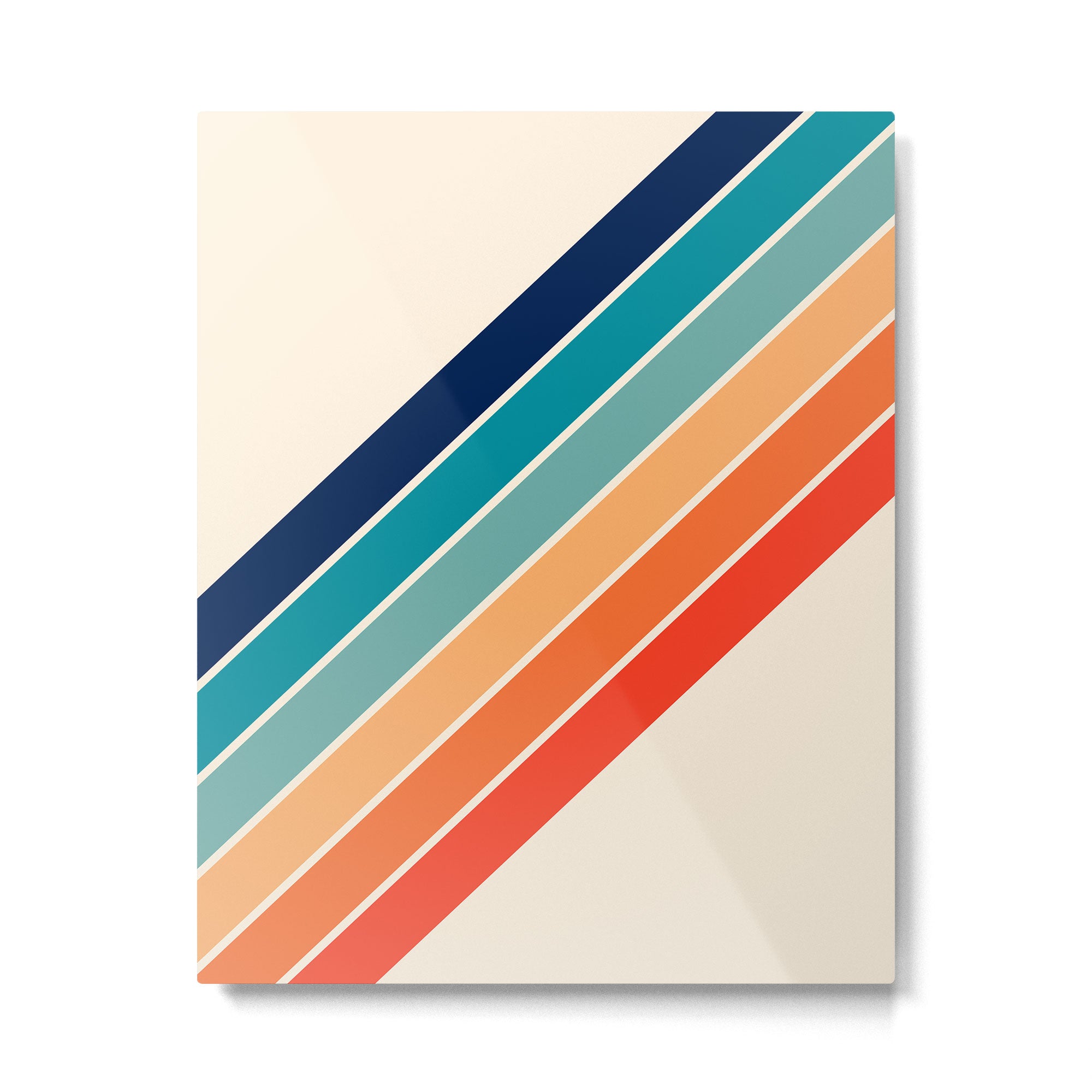 Karanda - 70s Style Classic Retro Stripes Metal Print Gallery Image 6