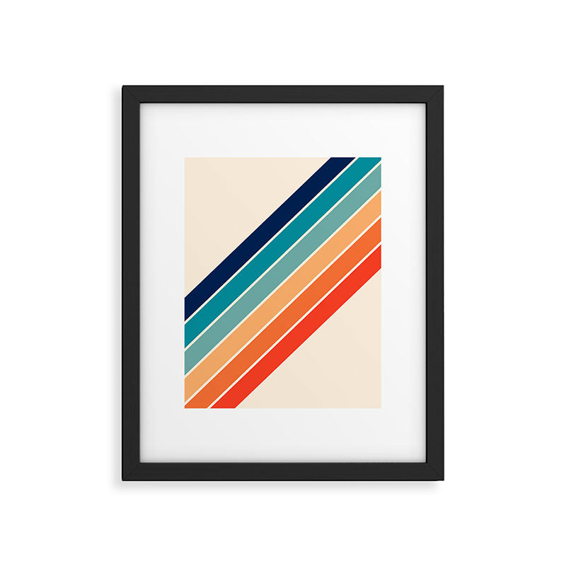 Karanda - 70s Style Classic Retro Stripes Framed Art Print Gallery Image 6