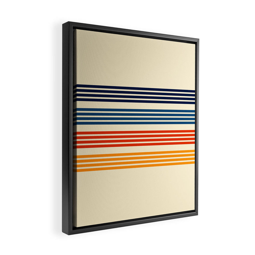 Kenshin - Classic Old School Retro Stripes Framed Canvas Print Gallery Image 2