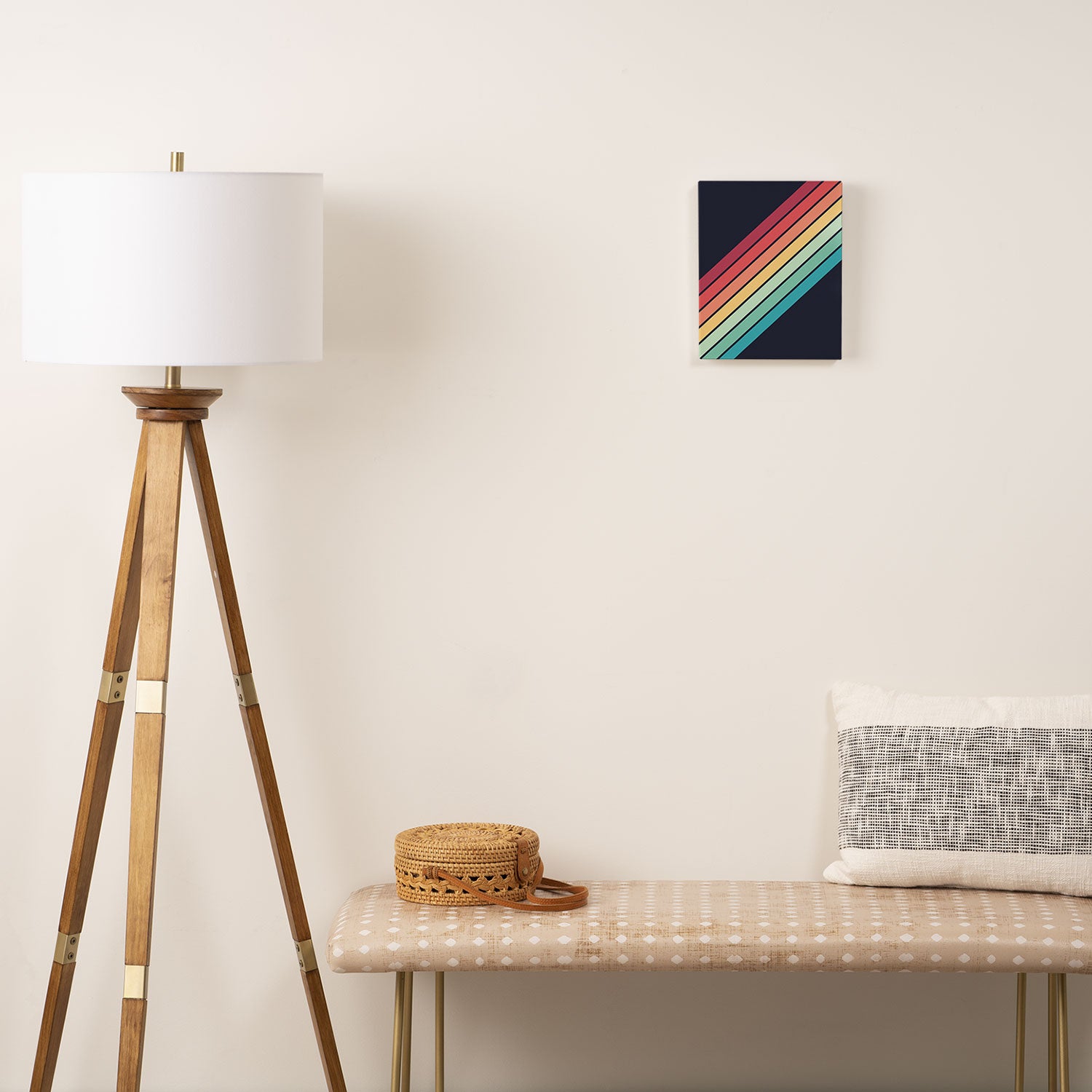 Lembona - Classic 70s Vintage Style Retro Summer Stripes Canvas Print Gallery Image 2