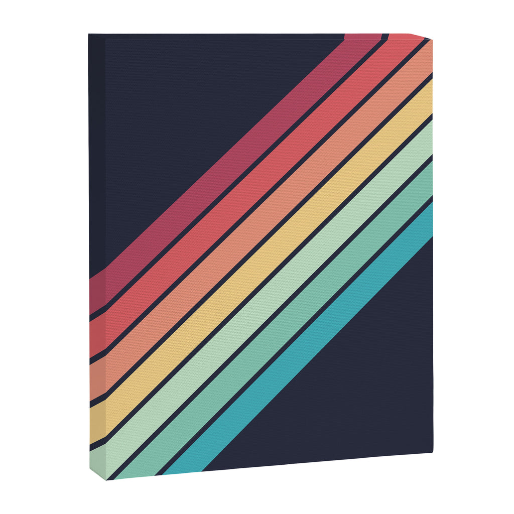 Lembona - Classic 70s Vintage Style Retro Summer Stripes Canvas Print Gallery Image 8