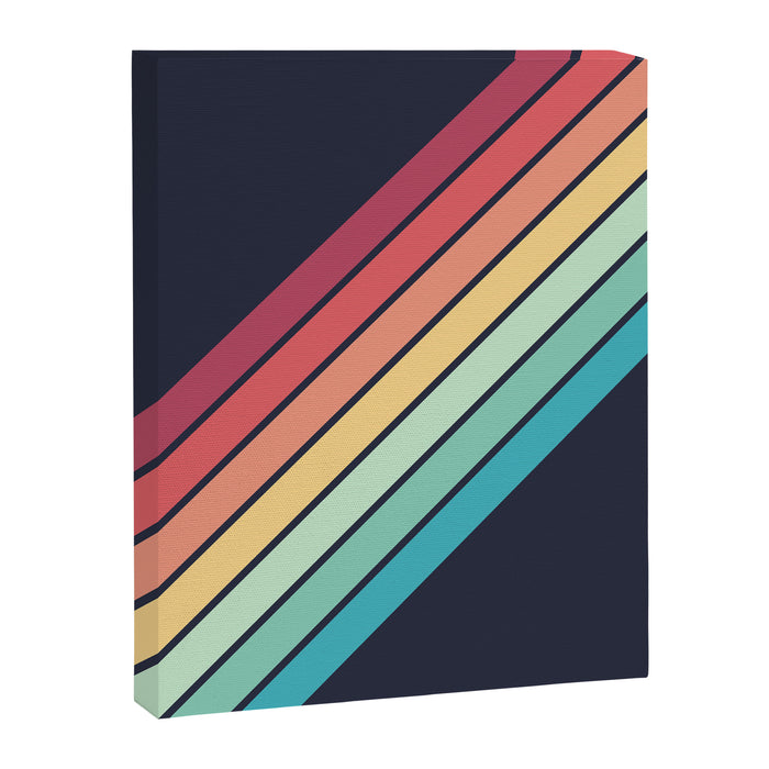 Lembona - Classic 70s Vintage Style Retro Summer Stripes Canvas Print Gallery Image 1