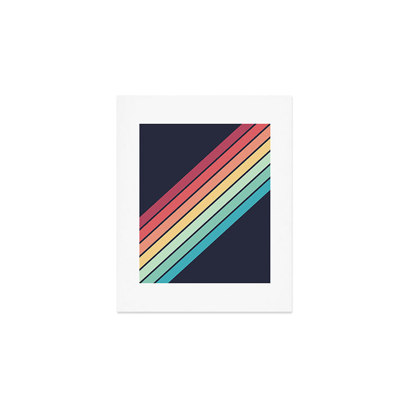 Lembona - Classic 70s Vintage Style Retro Summer Stripes Art Print Gallery Image 1