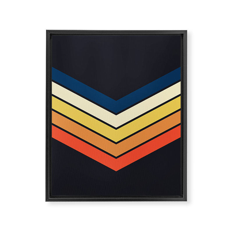 Madana - V Shaped Retro Stripes 70s Style Design Framed Canvas Print Gallery Image 8