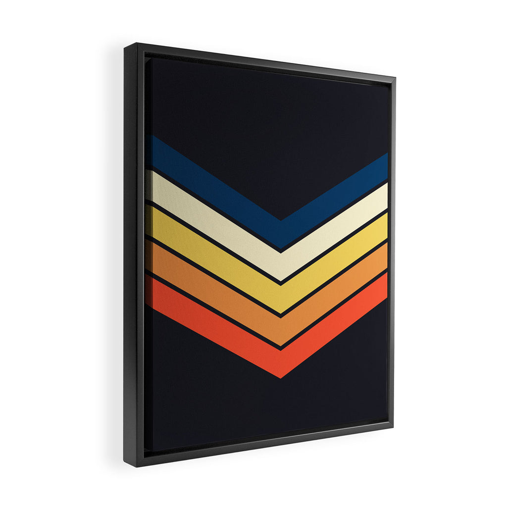 Madana - V Shaped Retro Stripes 70s Style Design Framed Canvas Print Gallery Image 2