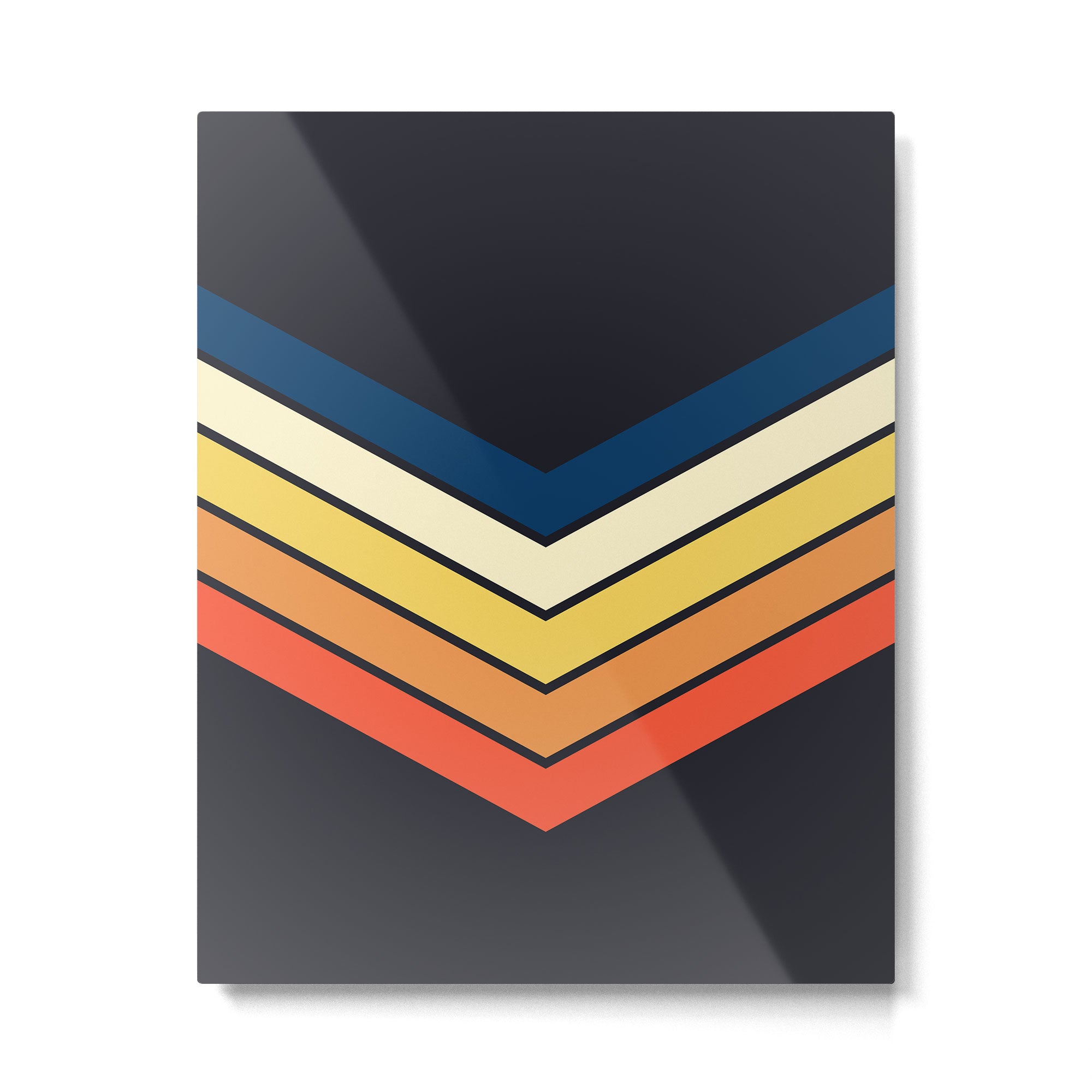 Madana - V Shaped Retro Stripes 70s Style Design Metal Print Gallery Image 6