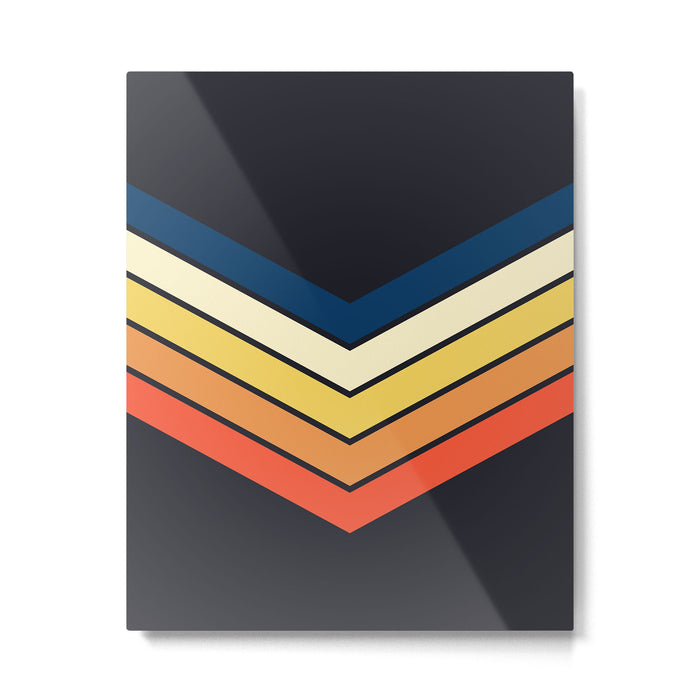 Madana - V Shaped Retro Stripes 70s Style Design Metal Print Gallery Image 1
